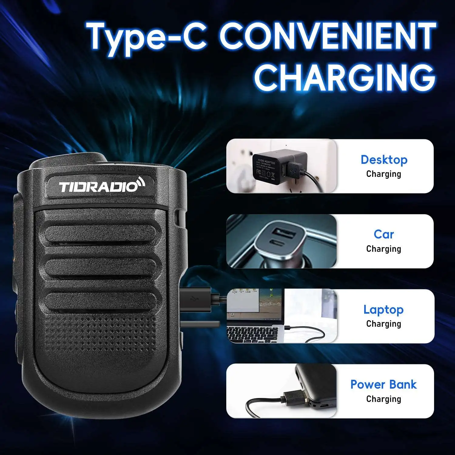 TIDRADIO Wireless Handheld Speaker Mic for TD-H3 Plus Radio