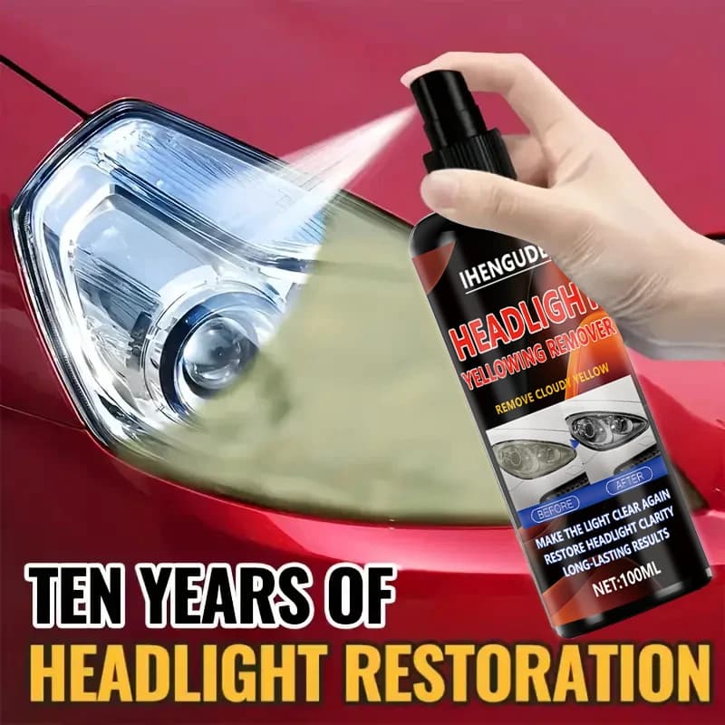 Professional Car Headlight Restorer - Removes Scratches and Blur, Restores Bulb