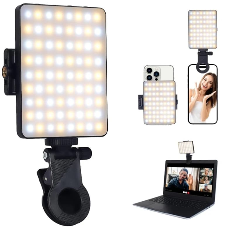 Mobile Phone Fill Light Rechargeable 3 Modes Adjustable Brightness LED Lamp