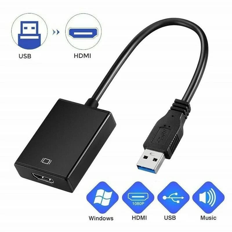 1080P USB 3.0 to HDMI-Compatible Converter Multi Display Graphic Adapter for PC