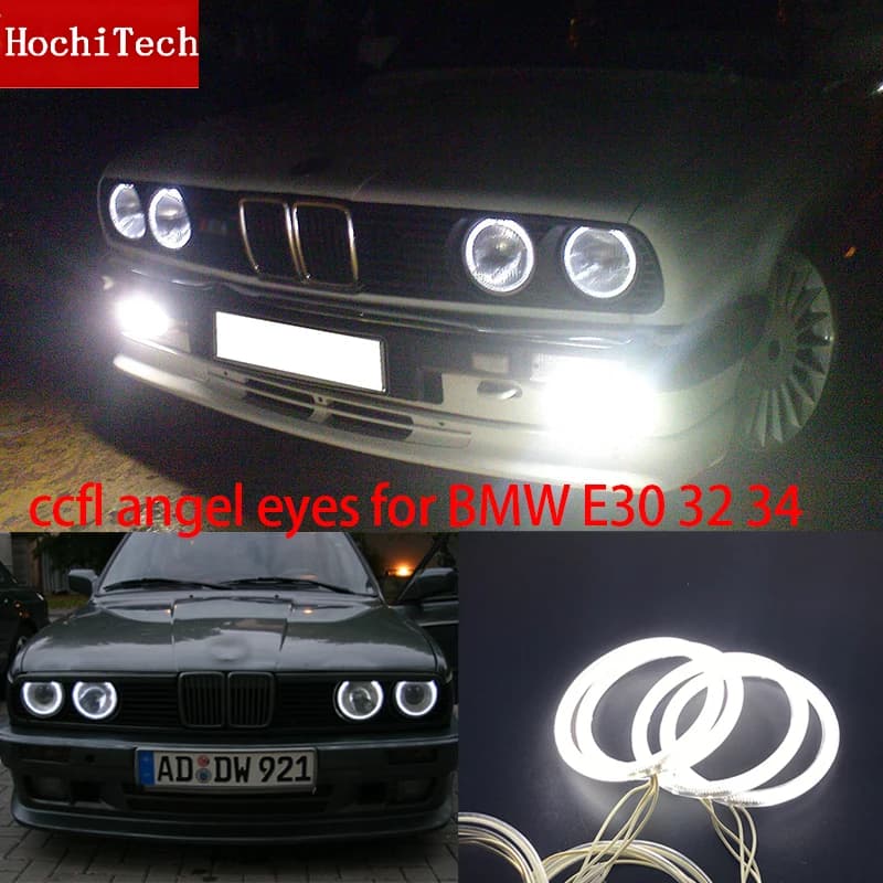 HochiTech WHITE 4pcs 120mm CCFL Headlight Angel Demon Eyes Kit Angel Eyes Light