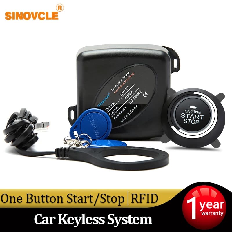 Hippcron Car Alarm Start Stop Button Engine RFID Keyless Entry System Push