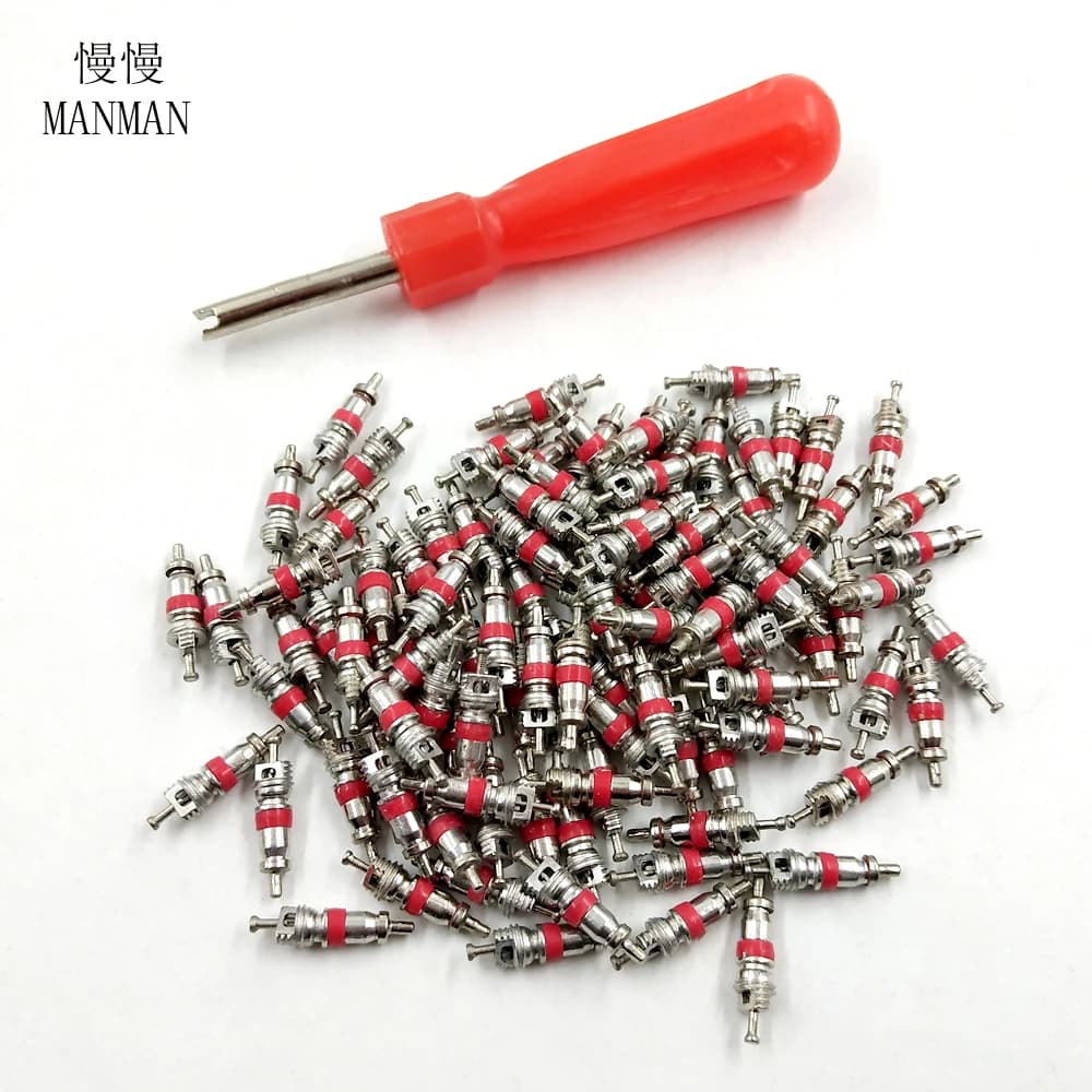 100Pcs Car Truck Zinc Alloy Tire Tyre Valve Stem Core Part Replacement Tyre