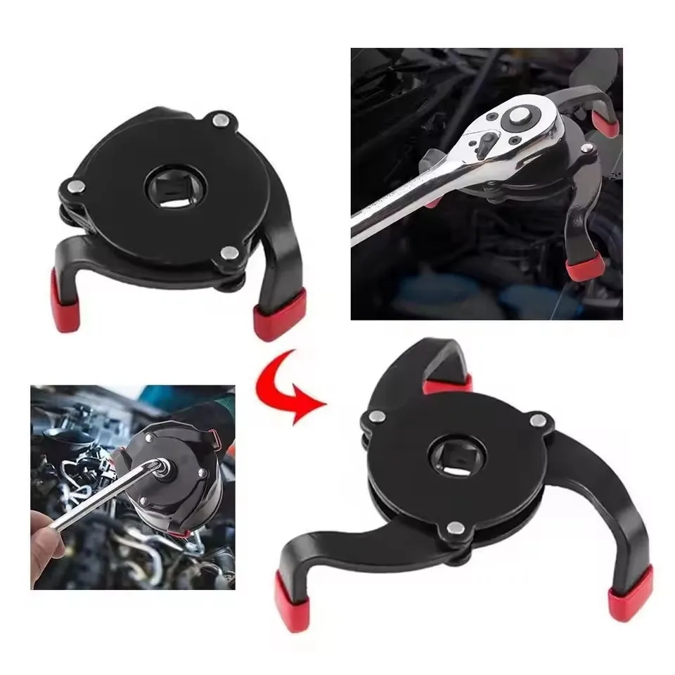 Car Oil Filter Wrench 3-Jaw Spanner Remover Repair Tools Oil Change Accessories