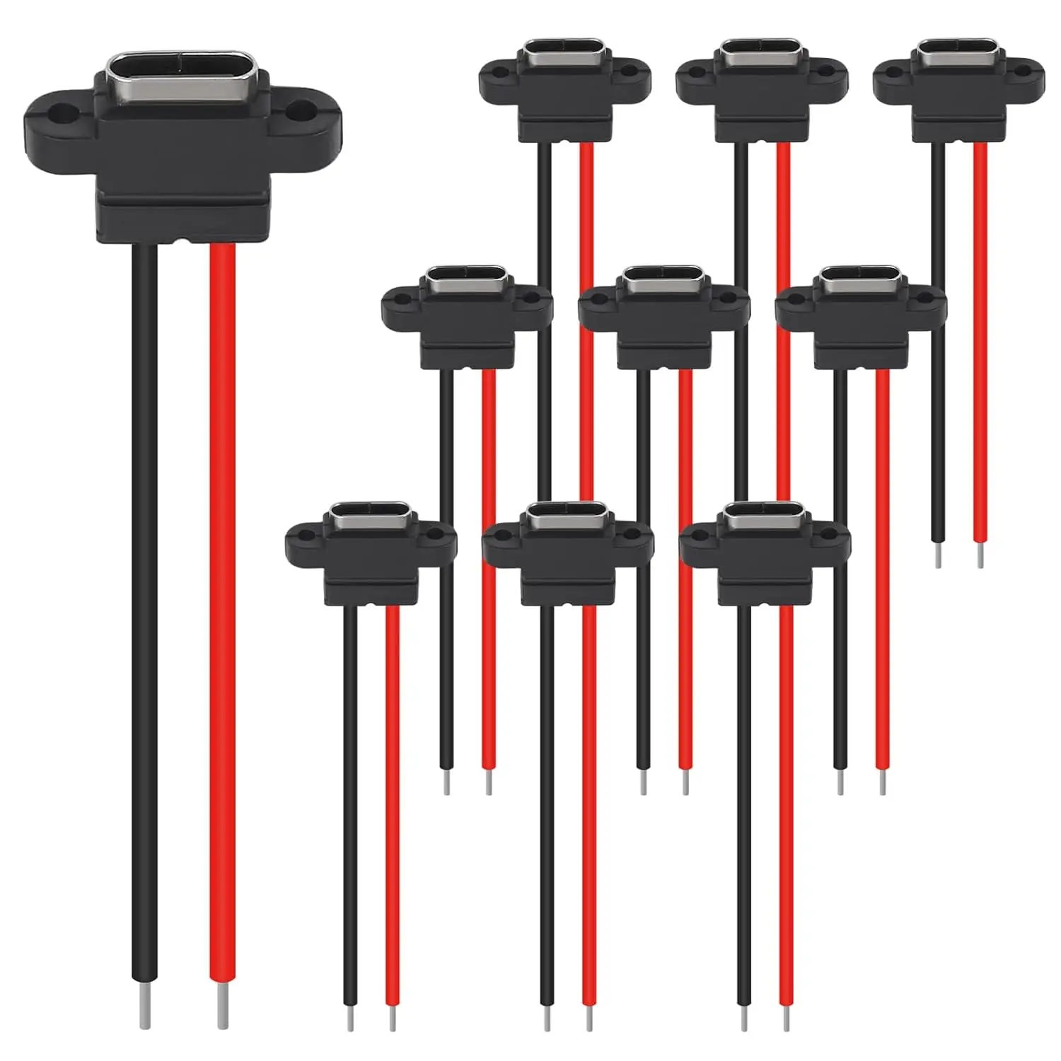 10PCS Female Socket USB-C Plug Type-C 2 Pin Connector USB Connector Type-C