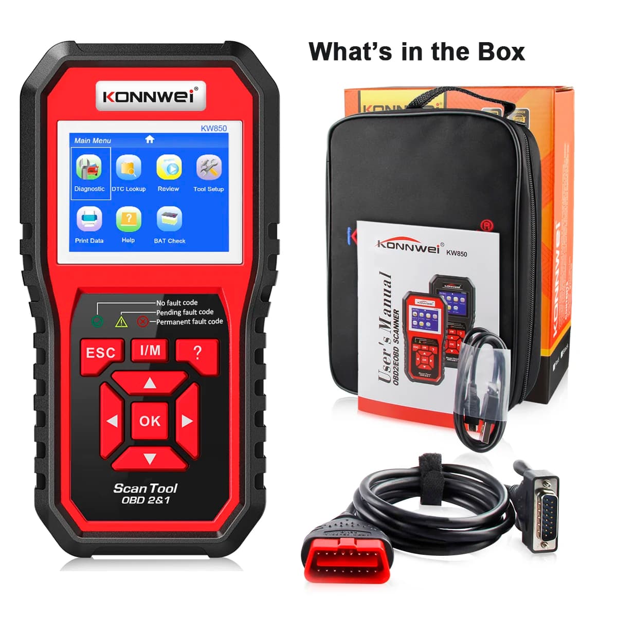 OBD 2 Car Scanner OBD2 Scanner KONNWEI KW850 Full ODB2 Scanner Multi-Languages